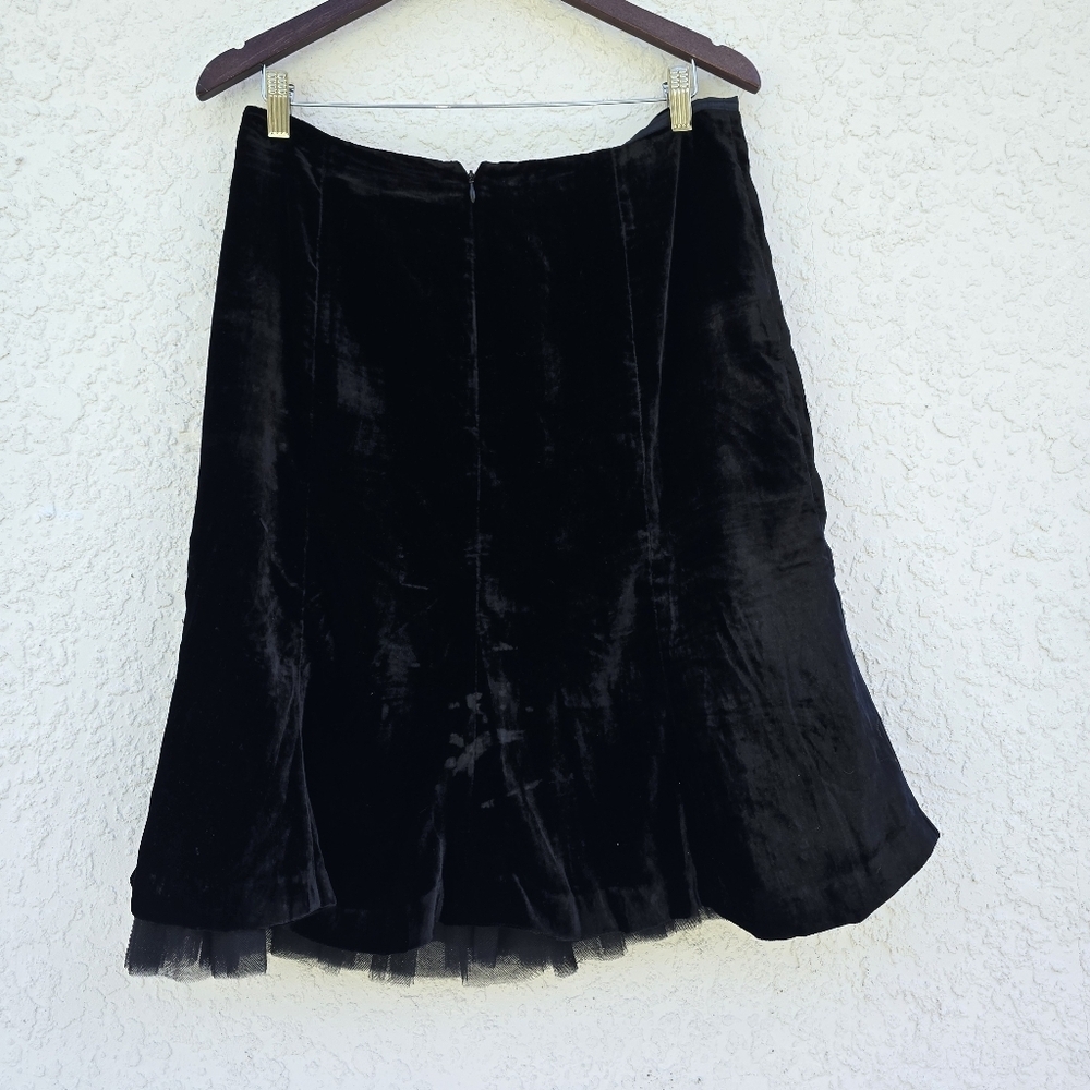 Vintage Victor Costa Occasion Black Velvet Skirt. - Picture 2 of 6